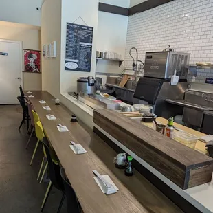 interior, sushi and sashimi