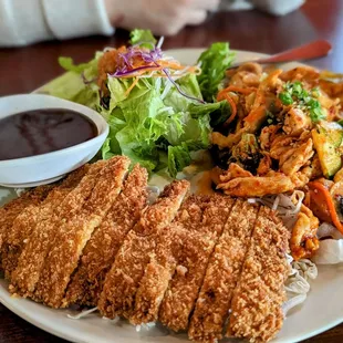 2 Item Combo Lunch: Spicy Garlic Chicken &amp; Pork Katsu
