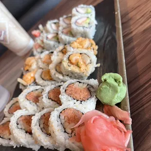 Spicy tuna, spicy scallop and California roll.  They have a wonderful happy hour menu.