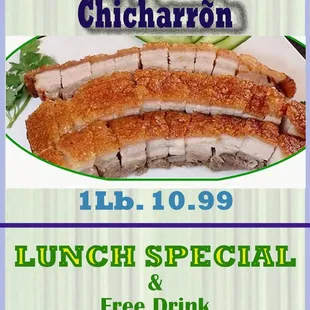 the menu for lunch special