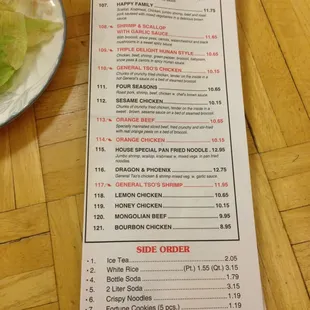 menu