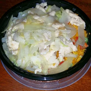 Supposed to be Chkn Lo Mein, not sure what it was. Didn't look very appetizing, I didn't even try it.