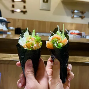 Salmon w/ Cucumber Handroll