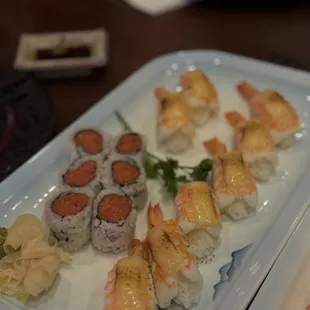 Spicy Tuna Roll &amp; Cheese Shrimp Nirigi