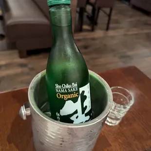 Cold sake (organic) - a little on the bitter side, but it's smooth