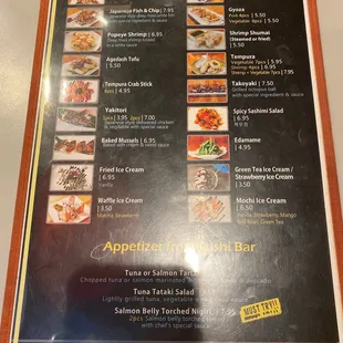 Appetizer &amp; Dessert Menu