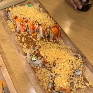 Fire Cracker Roll (8pc), Shrimp Tempura Roll (6pc)