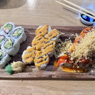 California Roll, Spicy Tuna Roll, Fire Cracker Roll