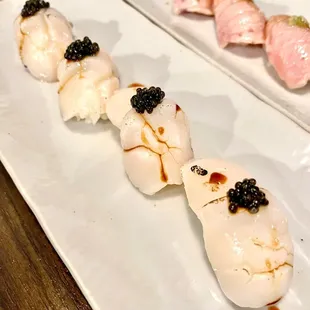 Scallops with caviar