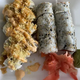 Okay roll &amp; bagel roll lunch special.
