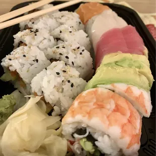 Rainbow Roll and Spicy Tuna Roll
