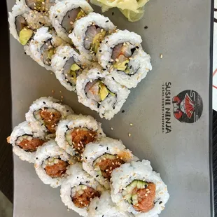 Spicy Tuna Roll and Spicy Yellowtail Roll