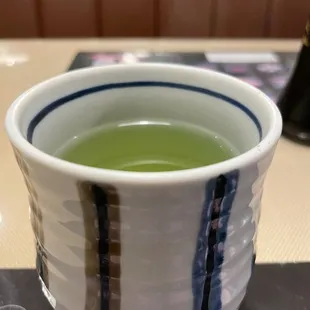 Hot green tea