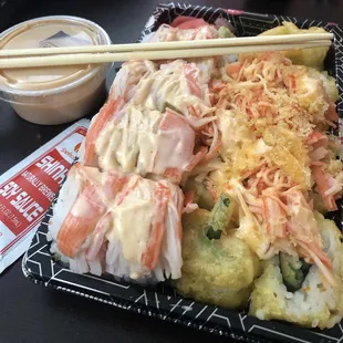 Hot Night Roll (on the left) &amp; the Golden California Roll. SO GOOD EVERYTIME.