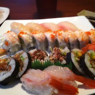 sashimi, sushi, sushi and sashimi, food