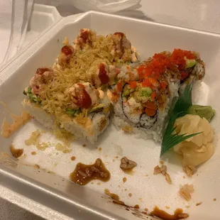 Left is the volcano roll and right is the spider man roll. so good!!