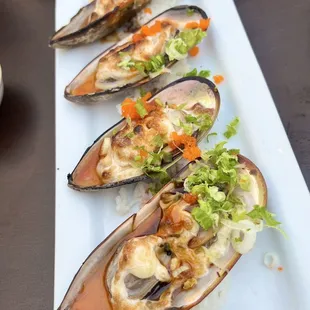 Baked mussels