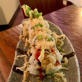 sushi on a tortilla