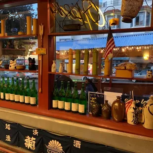 a display of bottles of wine