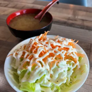 Miso soup &amp; salad come with all lunch specials.