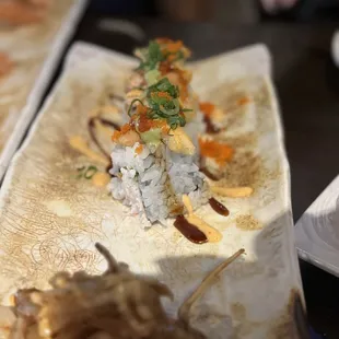 two plates of food on a table