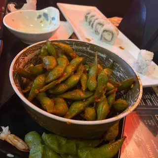 Spicy Garlic Edamame
