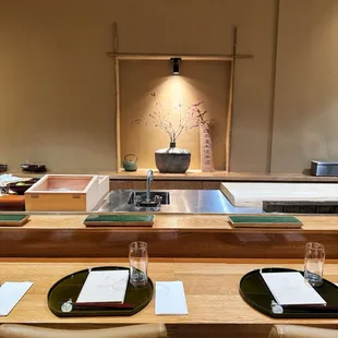 interior, sushi and sashimi