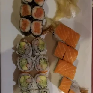 Spicy Tuna Roll, California roll and crazy roll, Sushi Palace