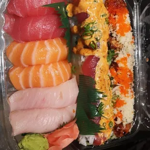 Sashimi and roll Combo