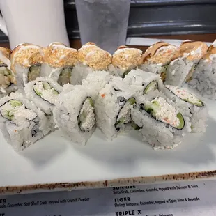 California Roll and Sunset Roll