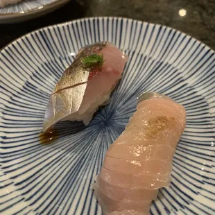 Horse mackerel and albacore belly (the belly was amazing)