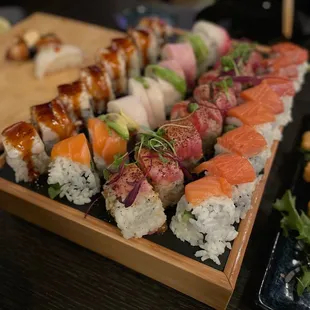 Salmon Crunch Roll Rainbow Roll Salmon Avocado Roll Crabby Crab roll