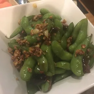 Spicy Garlic Edamame