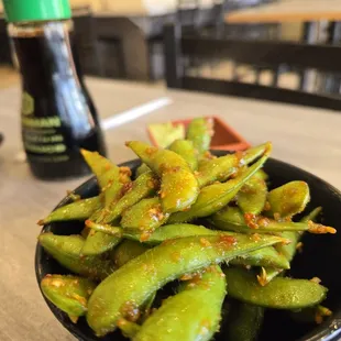 Spicy Garlic Edamame