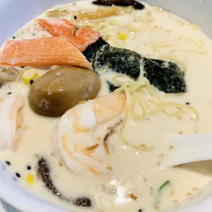 Tonkotsu Ramen - Seafood version, $14. Good portion of noodles surprisingly. My kids and I liked the taste and broth.