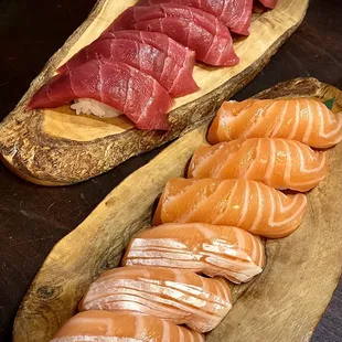 Salmon and Tuna Nigiri Sushi