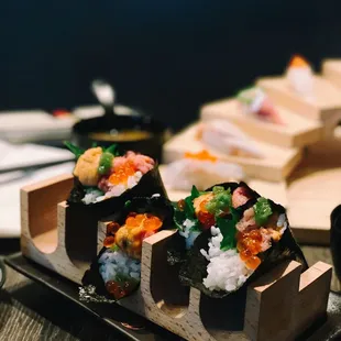 hand roll with uni and otoro