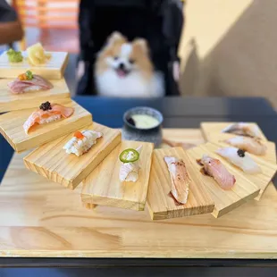 9 pc Nigiri Omakase w/ miso soup + chawanmushi (egg custard) | $49.99