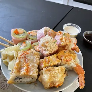 Different rolls in this pic. One is the Hawaiian. They were all amazing!