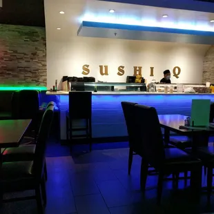 interior, sushi and sashimi