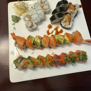 Spicy Escolar roll, Lobster roll, Sunflower roll, Beauty Ocean Roll