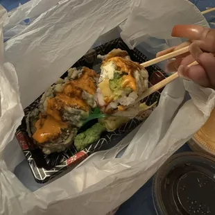 Deep fried sushi