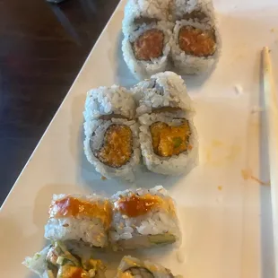 Spicy rolls triple! Excellent half devoured!