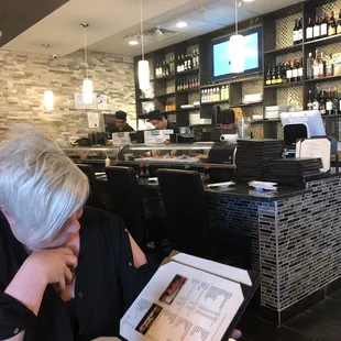 interior, sushi and sashimi