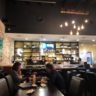 The inside of the restaurant; clean, well-lit, cozy.