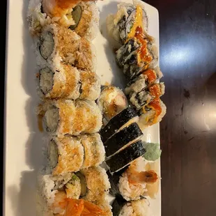 a plate of sushi