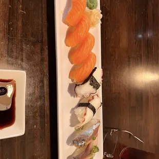 Salmon, octopus and mackerel