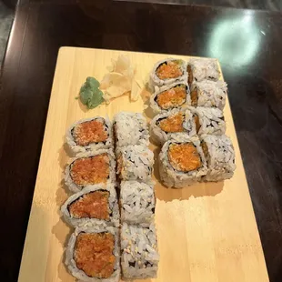 Spicy Salmon Crunchy Roll Spicy Tuna Crunchy Roll