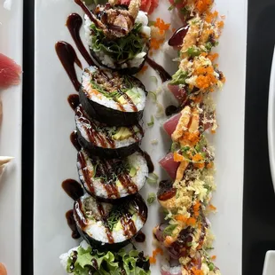 Sexy dragon roll and Spider roll