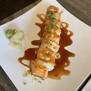 Salmon on Fire Roll